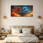 Modern Abstract Red & Blue Duo Wall Art Canvas Office Home Room Framed 120x60cm