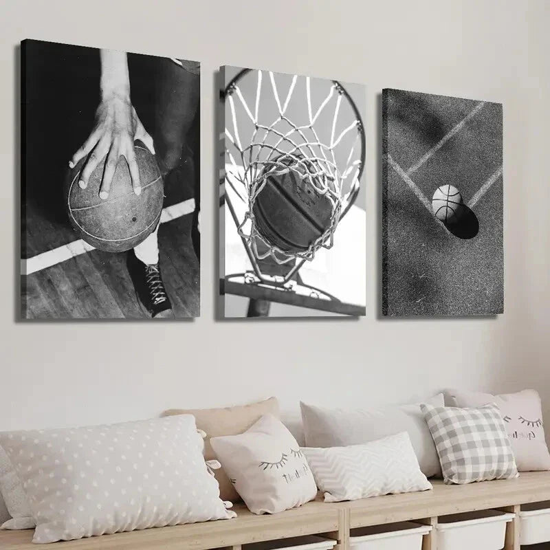 3pcs Basketball Hoop Creative Wall Art Set Canvas Framed 40x60cm - High Quality Print 100% Australian Made Wall Canvas Ready to Hang