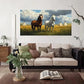 American Horse Teepee Landscape Wall Art Canvas Office Home Room Framed 120x60cm