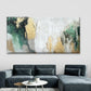 Abstract Green Golden Texture Wall Art Canvas Office Home Room Framed 120x60cm