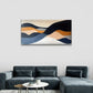 Beige & Brown Waves Design Wall Art Canvas Office Home Room Framed 120x60cm