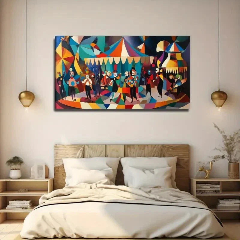 Music Hall People Wall Art Canvas Office Home Room Framed 80x45cm