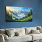 Sunlit Green Forest Landscape Wall Art canvas office home room framed 120x60cm