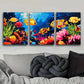 3pcs Tropical Fish Sea Colorful Ocean Perfect Wall Art Set Canvas Framed 40x60cm - High Quality Print 100% Australian Made Wall Canvas Ready to Hang