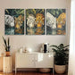 3pcs Lion Tiger & White Tiger Vibrant Metal Print Ready to Hang Art
