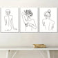 3pcs Modern Elegant Simple Style Female Wall Art Set Canvas Framed 40x60cm - High Quality Print 100% Australian Made Wall Canvas Ready to Hang