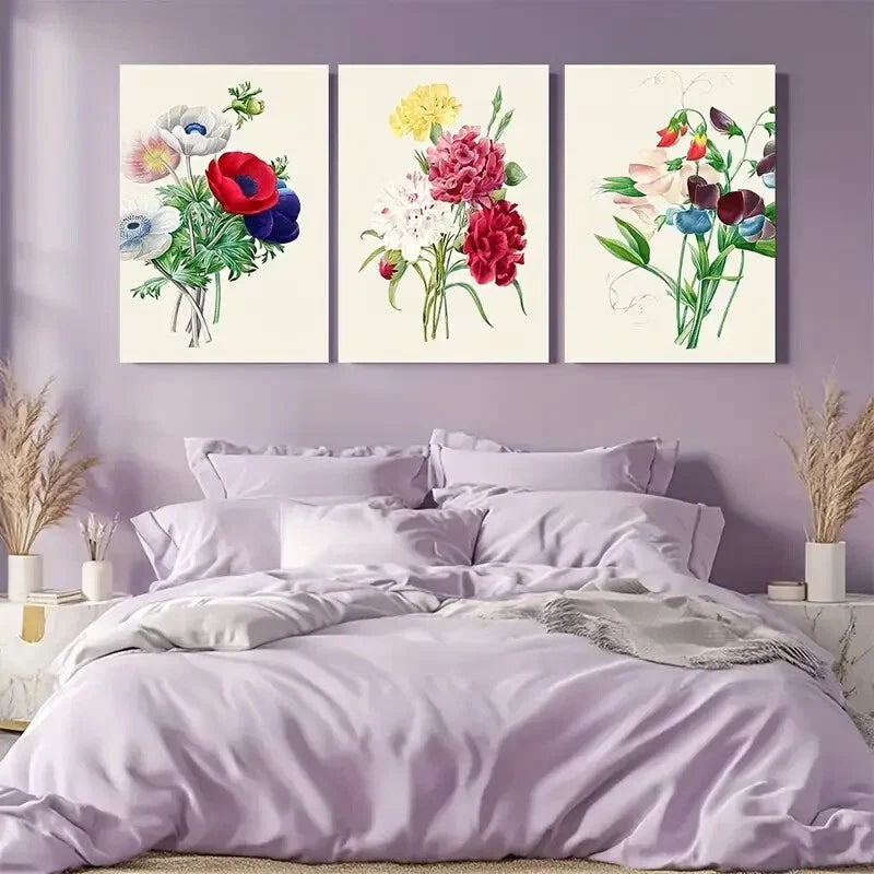 3pcs Botanical Garden Farmhouse Metal Print Ready to Hang Art