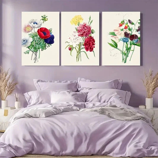 3pcs Botanical Garden Farmhouse Metal Print Ready to Hang Art