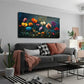 Vibrant Poppy Flower Garden Wall Art Canvas Office Home Room Framed 120x60cm