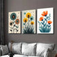 3pcs Modern Minimalist Floral Abstract Wall Art Set Canvas Framed 40x60cm - High Quality Print 100% Australian Made Wall Canvas Ready to Hang