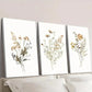 3pcs Rustic Wildflower in Golden & Black Wall Art Set Canvas Framed 40x60cm - High Quality Print 100% Australian Made Wall Canvas Ready to Hang