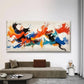 Dynamic Brushstrokes Abstract Wall Art Canvas Office Home Room Framed 80x45cm