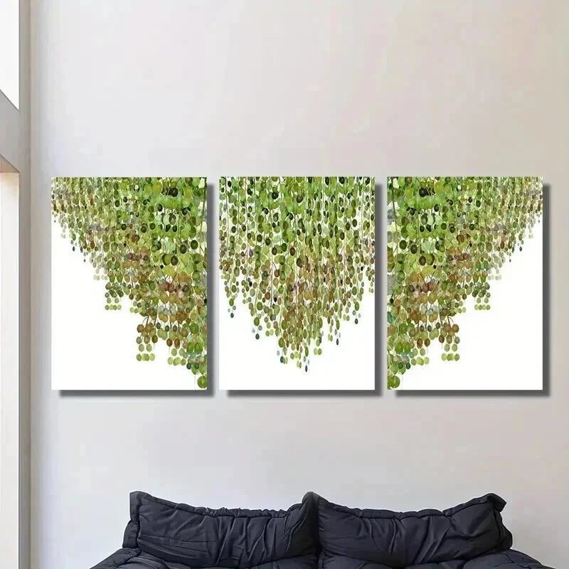 3pcs Vine Green Plant Leaf Decoration Wall Art Set Canvas Framed 40x60cm - High Quality Print 100% Australian Made Wall Canvas Ready to Hang