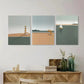3pcs Lighthouse, Sailboat, And Ocean Minimalist Metal Print Ready to Hang Art
