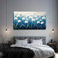 Blue And White Flower Decor Wall Art Canvas Office Home Room Framed 80x45cm