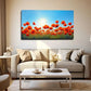 Vibrant Red Poppies Field Wall Art canvas office home room framed 120x60cm