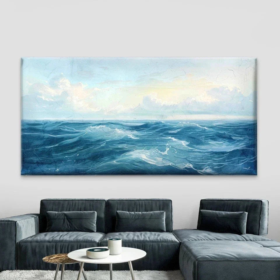 Beauty of the Open Sea Wall Art Canvas Office Home Room Framed 120x60cm