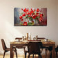Deep Red Tulips Bohemian Wall Art Canvas Office Home Room Framed 80x45cm