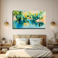 Abstract Pondside Vibrant Water Wall Art Canvas Office Home Room Framed 120x60cm