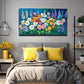 Vibrant Colorful Flowers Bloom Wall Art Canvas Office Home Room Framed 120x60cm