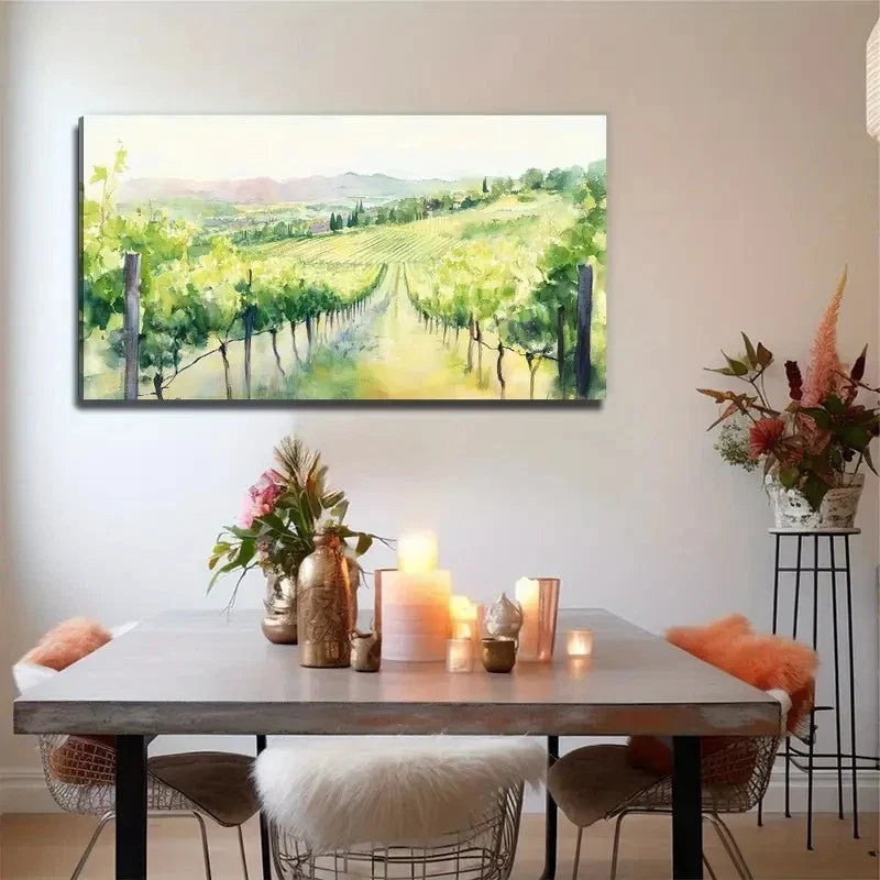 Green Plantation Wall Art Canvas Office Home Room Framed 120x60cm