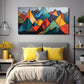 Abstract Mountain Landscape Wall Art Canvas Office Home Room Framed 80x45cm