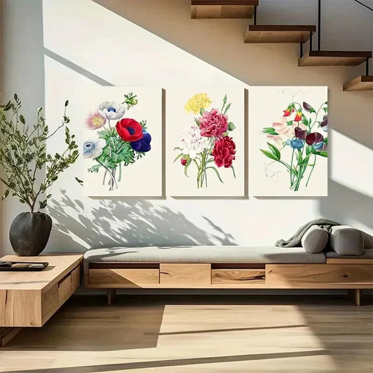 3pcs Botanical Garden Farmhouse Metal Print Ready to Hang Art