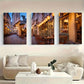 3pcs A Cobblestone Street Lined White Wolf Metal Print Ready to Hang Art