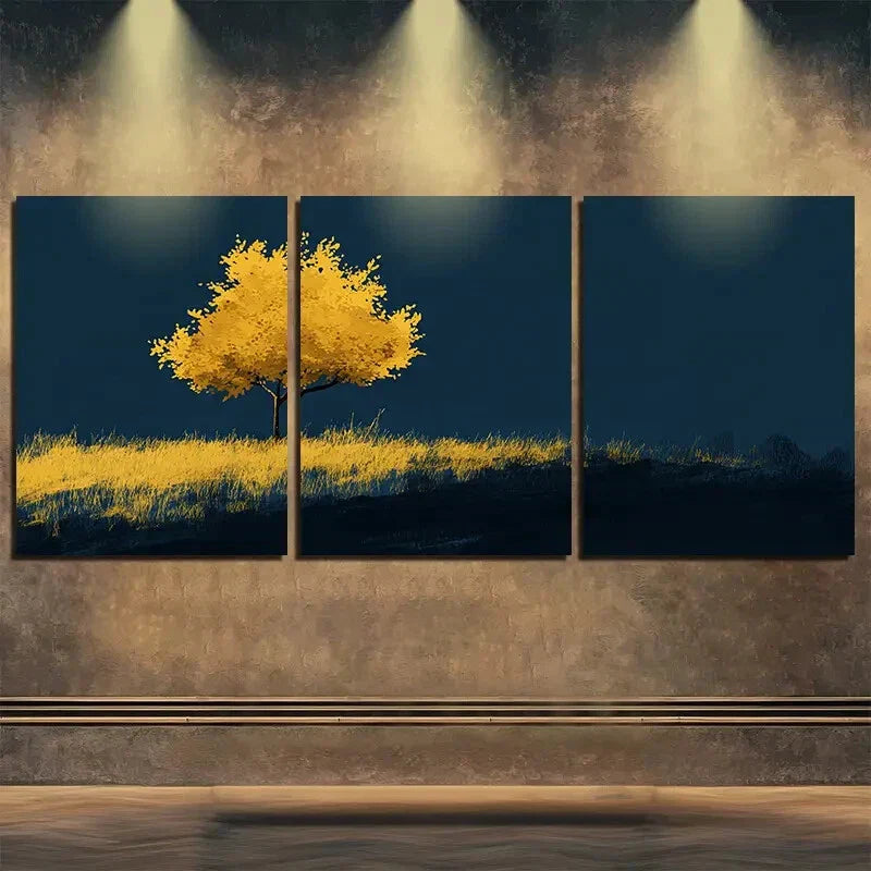 3pcs Stunning Autumn Tree Display Perfect Wall Art Set Canvas Framed 40x60cm - High Quality Print 100% Australian Made Wall Canvas Ready to Hang