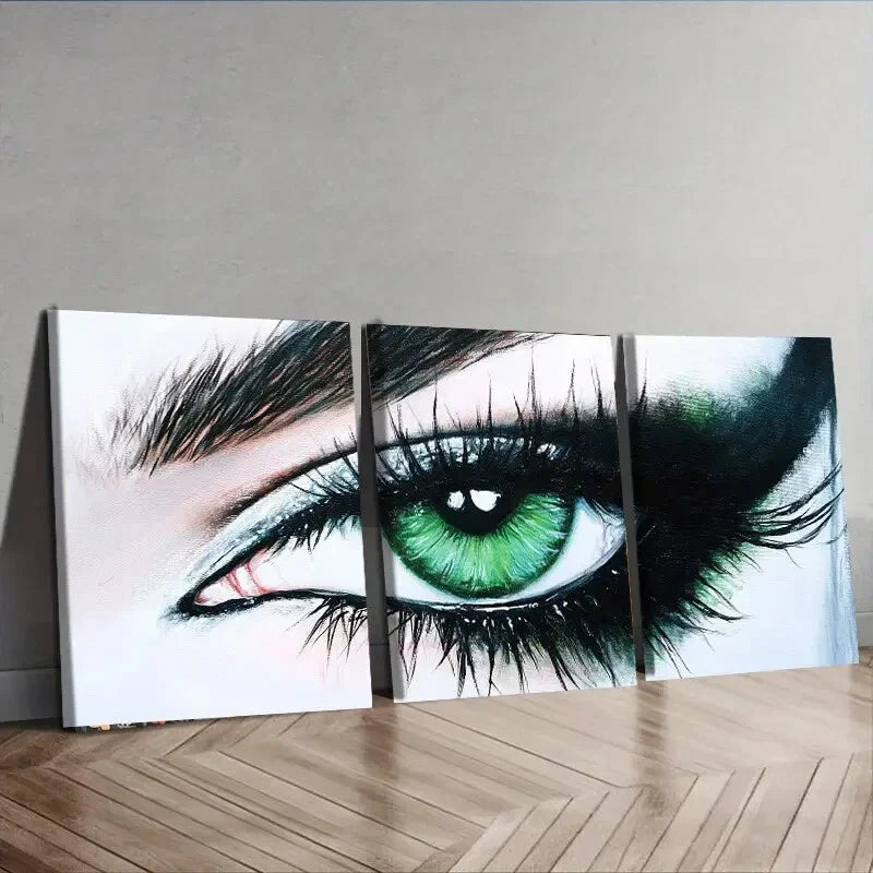 3pcs Eye Gaze Painting Colorful Sharpe Perfect Wall Art Set Canvas Framed 40x60cm - High Quality Print 100% Australian Made Wall Canvas Ready to Hang