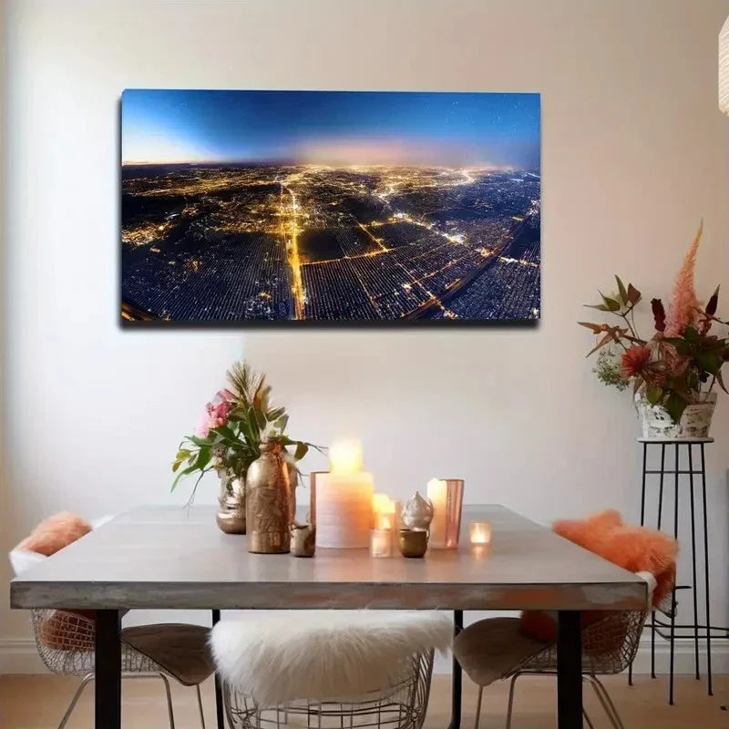 Night Modern & Bohemian Wall Art Canvas Office Home Room Framed 80x45cm