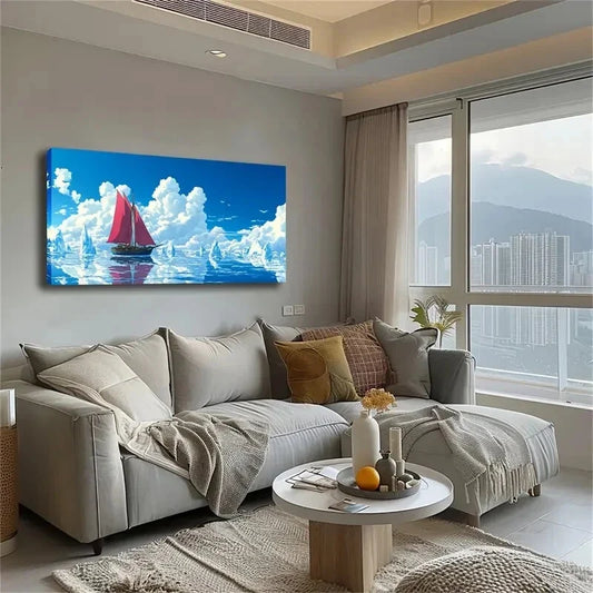 Arctic Iceberg Scene Snowy Peak Wall Art Canvas Office Home Room Framed 120x60cm