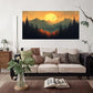 Mountain Sunset Modern Wall Art Canvas Office Home Room Framed 80x45cm