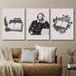 3pcs Shakespeare Plant Leaf Book Illustration Wall Art Set Canvas Framed 40x60cm - High Quality Print 100% Australian Made Wall Canvas Ready to Hang
