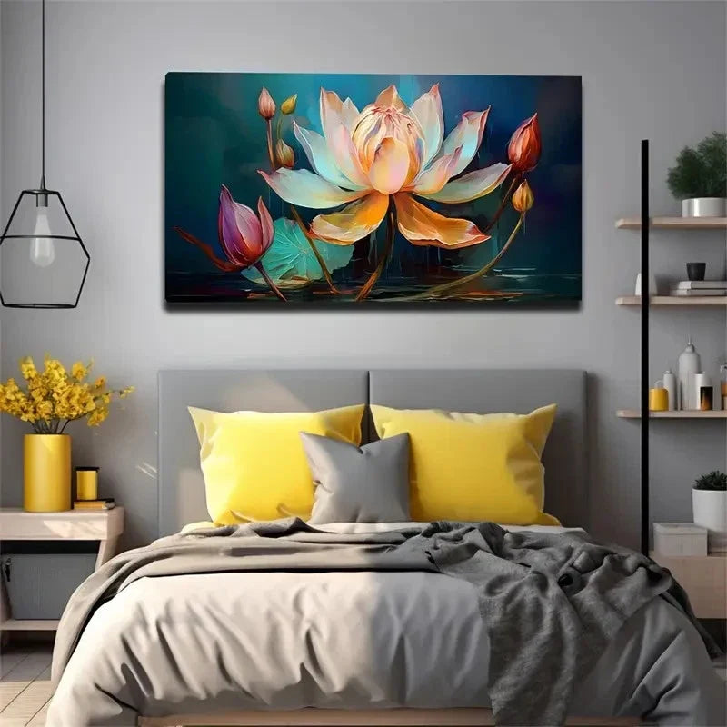Deep For Lotus Profound Wall Art Canvas Office Home Room Framed 120x60cm