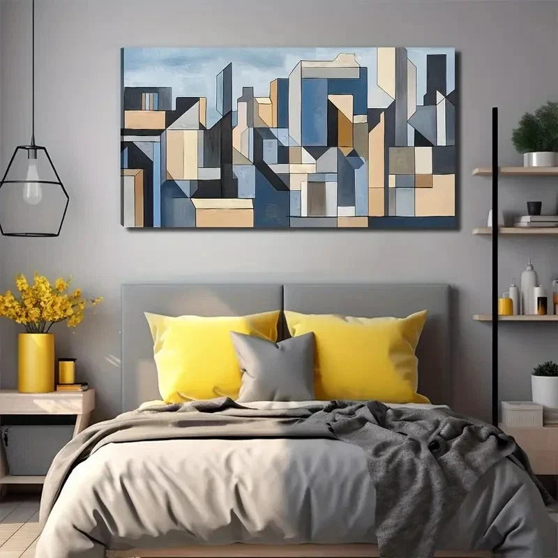 Abstract Building Perfect Wall Art Canvas Office Home Room Framed 120x60cm