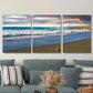 3pcs Beach Sunset Triptych Modern Coastal Metal Print Ready to Hang Art