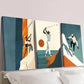 3pcs Climbing Golf Skateboarding Illustrations Wall Art Set Canvas Framed 40x60cm - High Quality Print 100% Australian Made Wall Canvas Ready to Hang