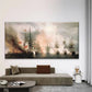 Epic Naval Battle with Warships Wall Art Canvas Office Home Room Framed 120x60cm