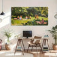 Impressionistic Forest Park Wall Art Canvas Office Home Room Framed 120x60cm