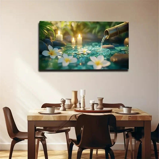 Serene Pastel Green Landscape Wall Art Canvas Office Home Room Framed 120x60cm