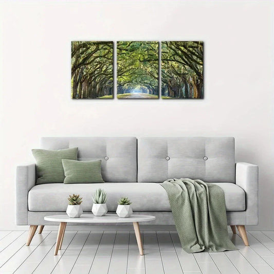 3pcs Forest Design Big Trees Modern Metal Print Ready to Hang Art