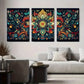 3pcs Colorful Bohemian Floral Abstract Floral Metal Print Ready to Hang Art