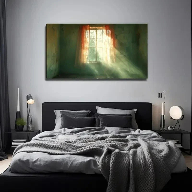 Sunlight On The Window Wall Art Canvas Office Home Room Framed 120x60cm