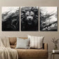 3pcs Black and White Monochrome Animal Lion Wall Art Set Canvas Framed 40x60cm - High Quality Print 100% Australian Made Wall Canvas Ready to Hang