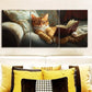 3pcs Classic Modern Cat Reading Metal Print Ready to Hang Art