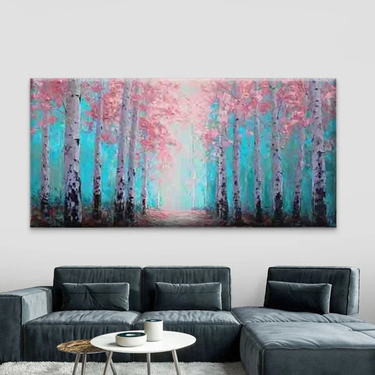 Charming Pink Tree Wall Art Canvas Office Home Room Framed 120x60cm
