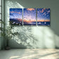 3pcs Sunset in Cape Town & White Feathers Wall Art Set Canvas Framed 40x60cm - High Quality Print 100% Australian Made Wall Canvas Ready to Hang
