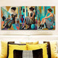 3pcs Retro fashion girl, Art Painting Metal Print Ready to Hang Art