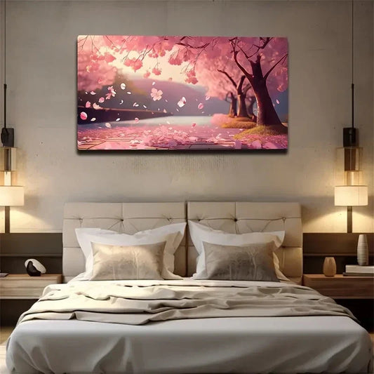 Autumn Falling Leaves Wall Art Canvas Office Home Room Framed 120x60cm